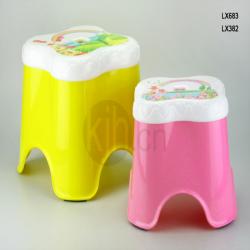 雙色防滑花形凳（小、中