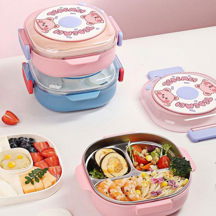 童趣不銹鋼分格餐盒