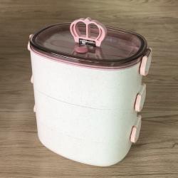 樂竹便當(dāng)盒三層(竹纖