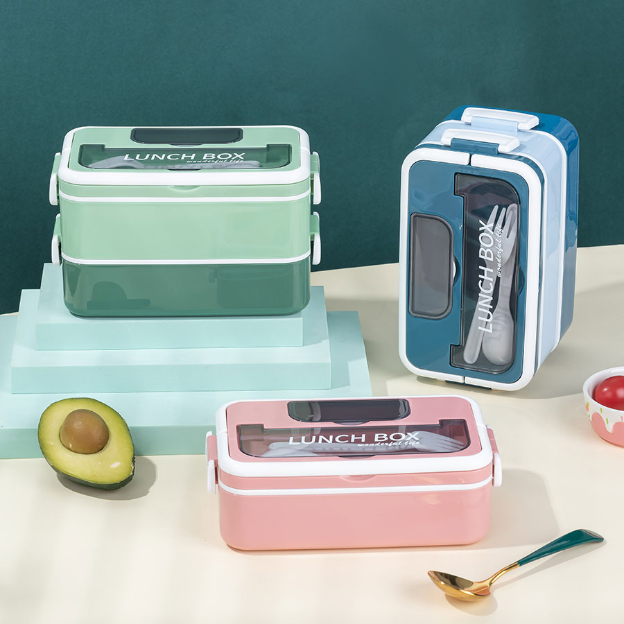 長方形單層雙層飯盒(